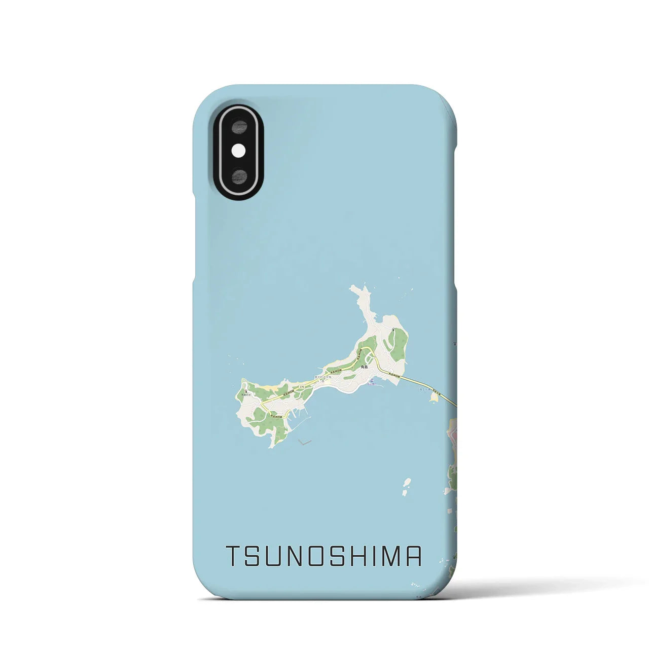 【角島(山口県)】地図柄iPhoneケース(バックカバータイプ)