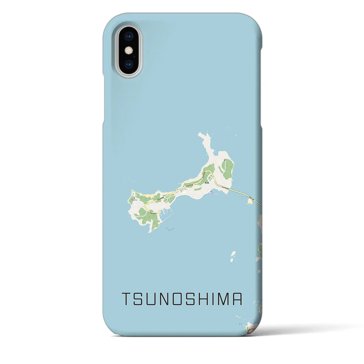 【角島(山口県)】地図柄iPhoneケース(バックカバータイプ)