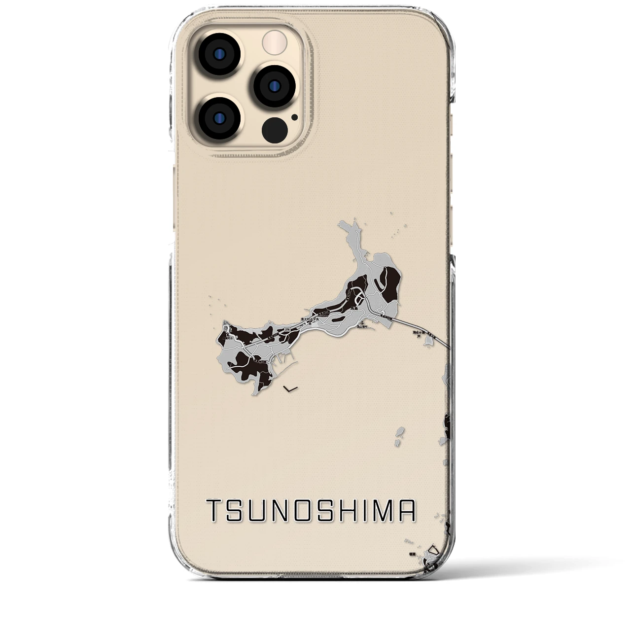 【角島(山口県)】地図柄iPhoneケース(クリアタイプ)