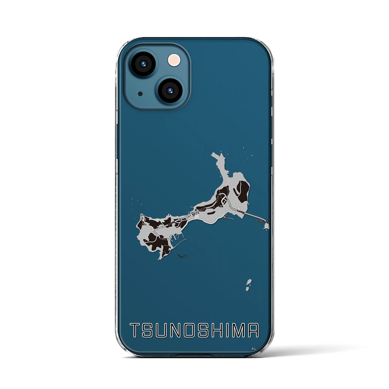 【角島(山口県)】地図柄iPhoneケース(クリアタイプ)