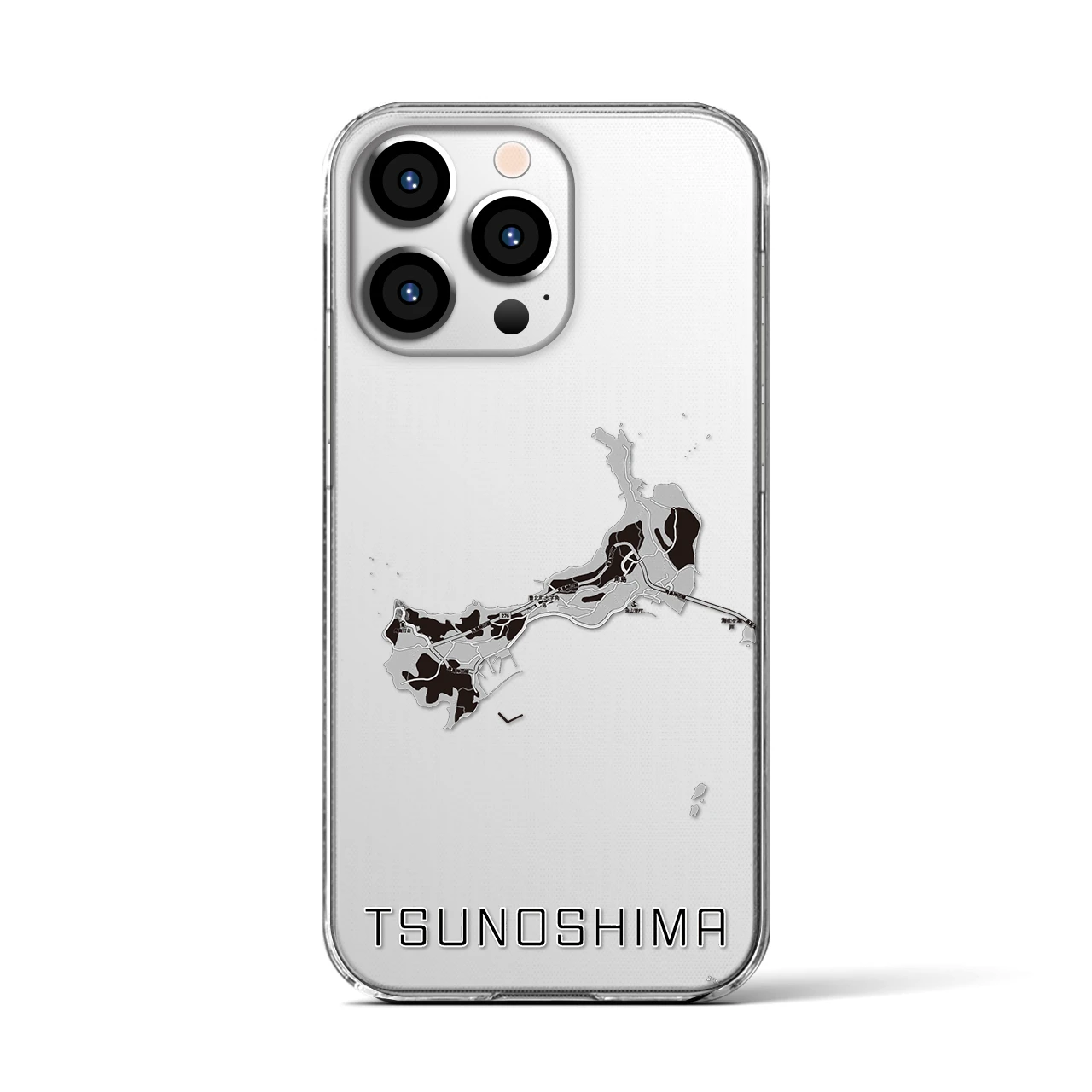 【角島(山口県)】地図柄iPhoneケース(クリアタイプ)