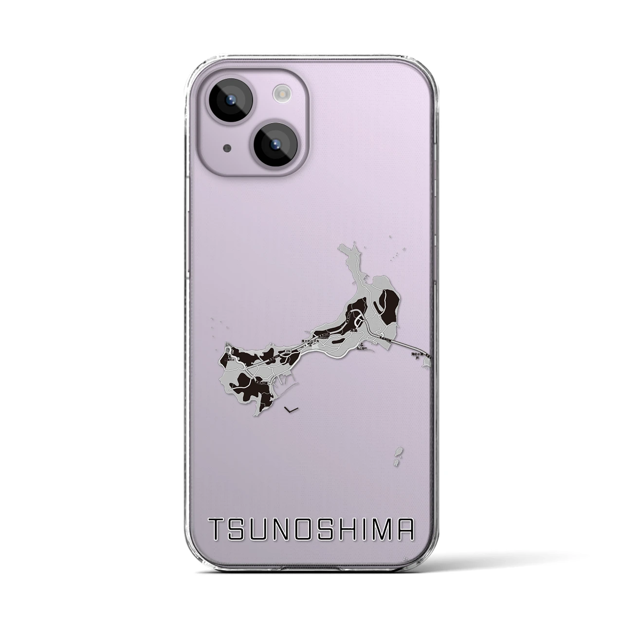 【角島(山口県)】地図柄iPhoneケース(クリアタイプ)