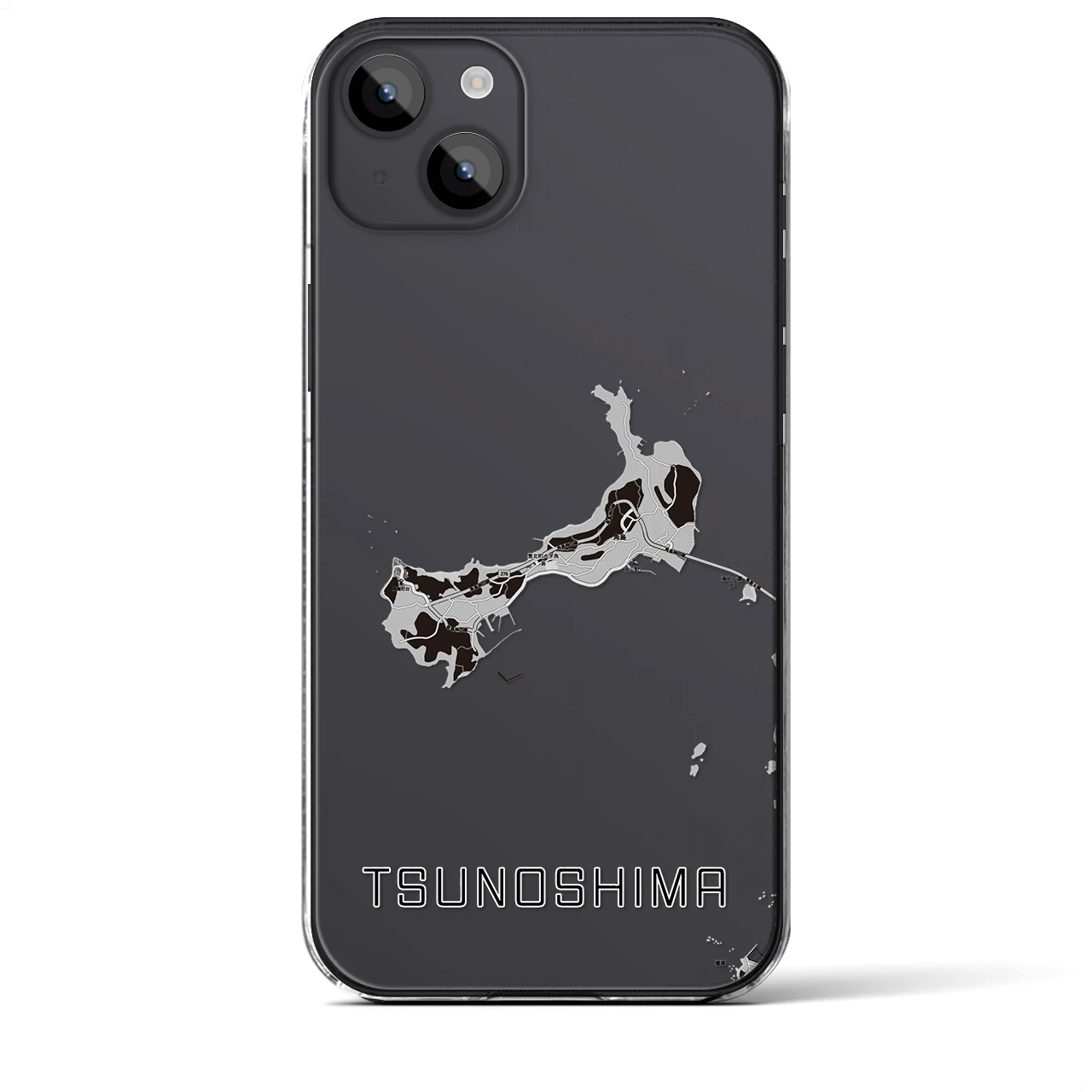 【角島(山口県)】地図柄iPhoneケース(クリアタイプ)