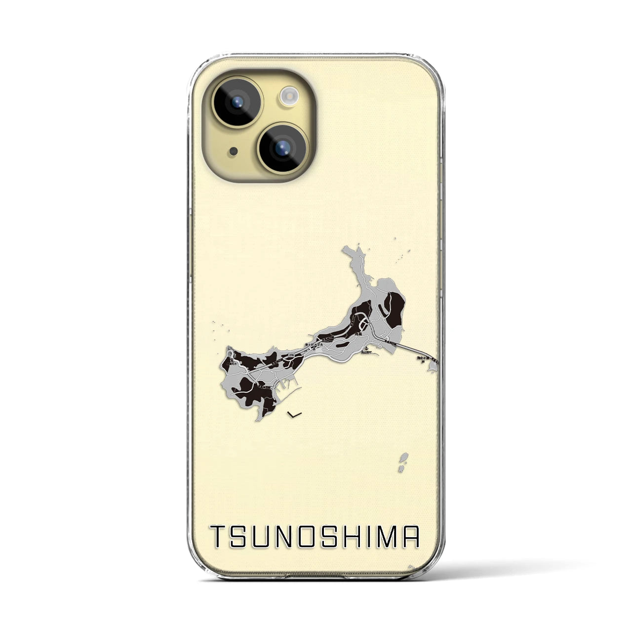 【角島(山口県)】地図柄iPhoneケース(クリアタイプ)
