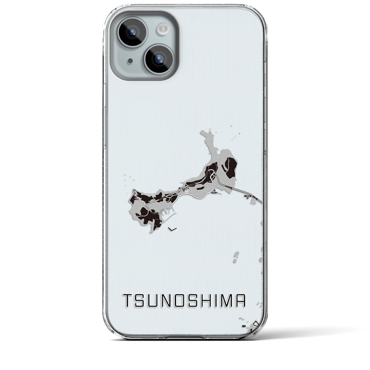 【角島(山口県)】地図柄iPhoneケース(クリアタイプ)