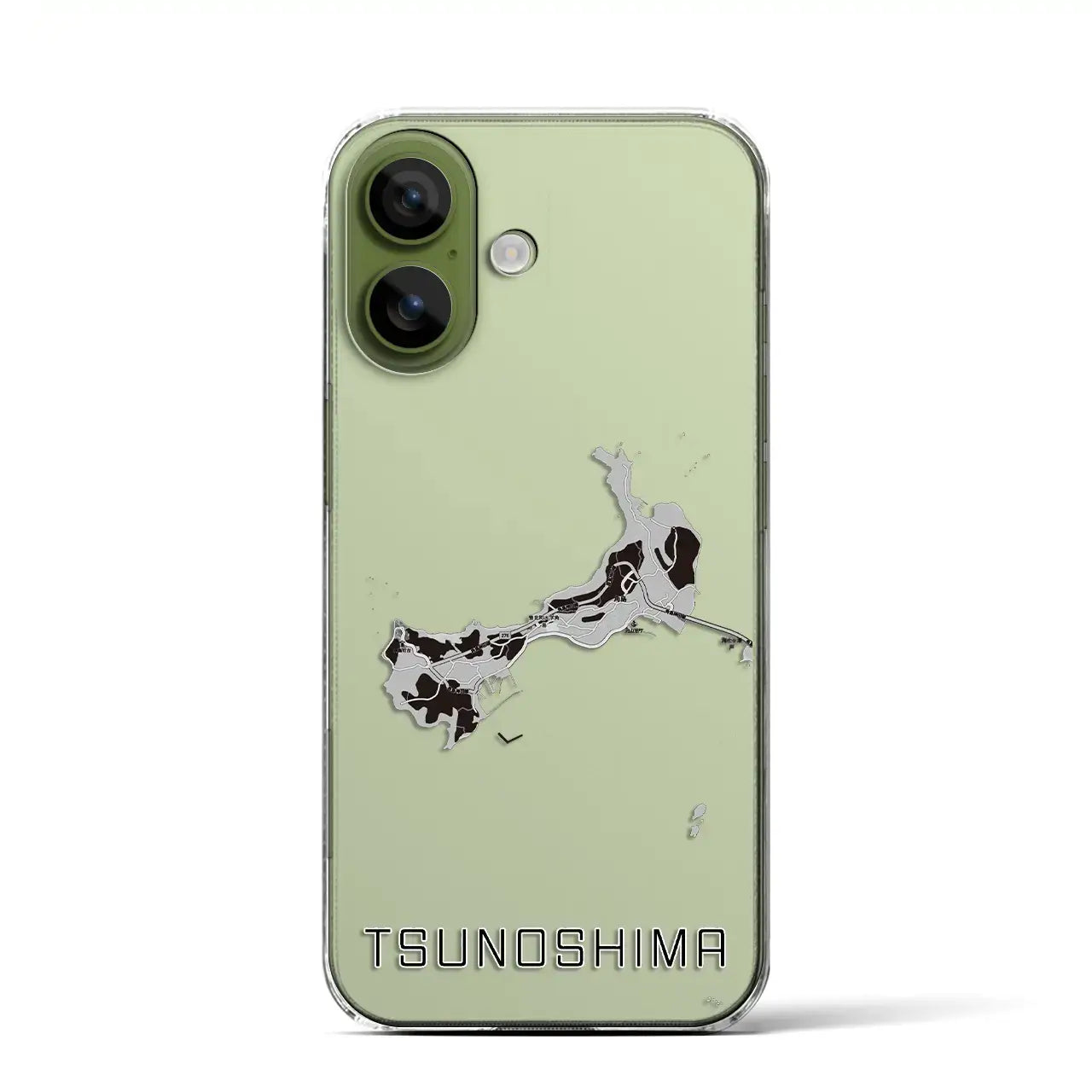 【角島(山口県)】地図柄iPhoneケース(クリアタイプ)