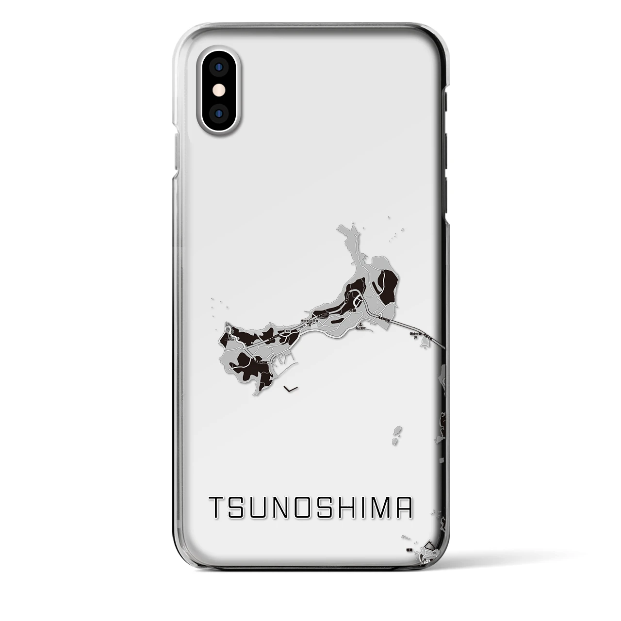 【角島(山口県)】地図柄iPhoneケース(クリアタイプ)