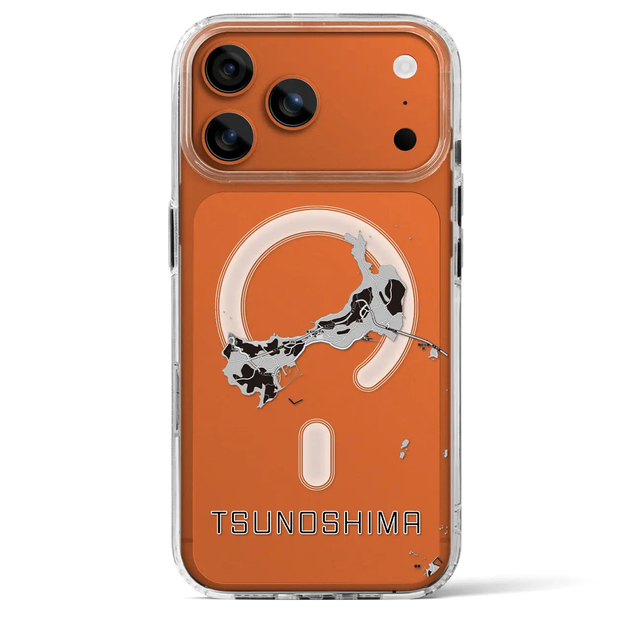 【角島(山口県)】地図柄iPhoneケース(MagSafeタイプ)