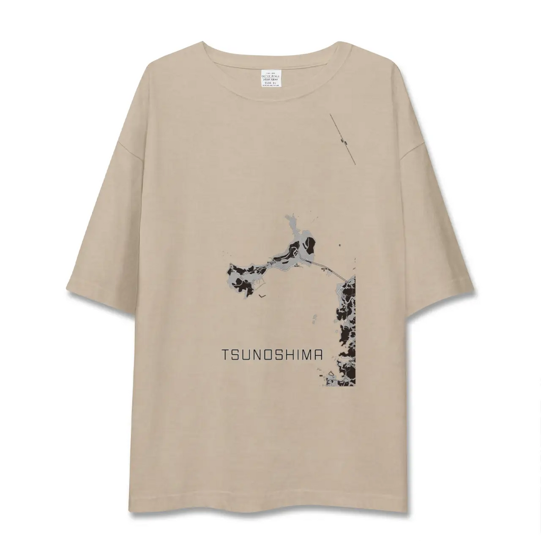 【角島(山口県)】地図柄ビッグシルエットTシャツ