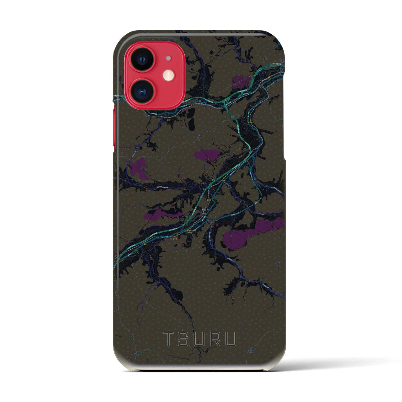 【都留(山梨県)】地図柄iPhoneケース(バックカバータイプ)