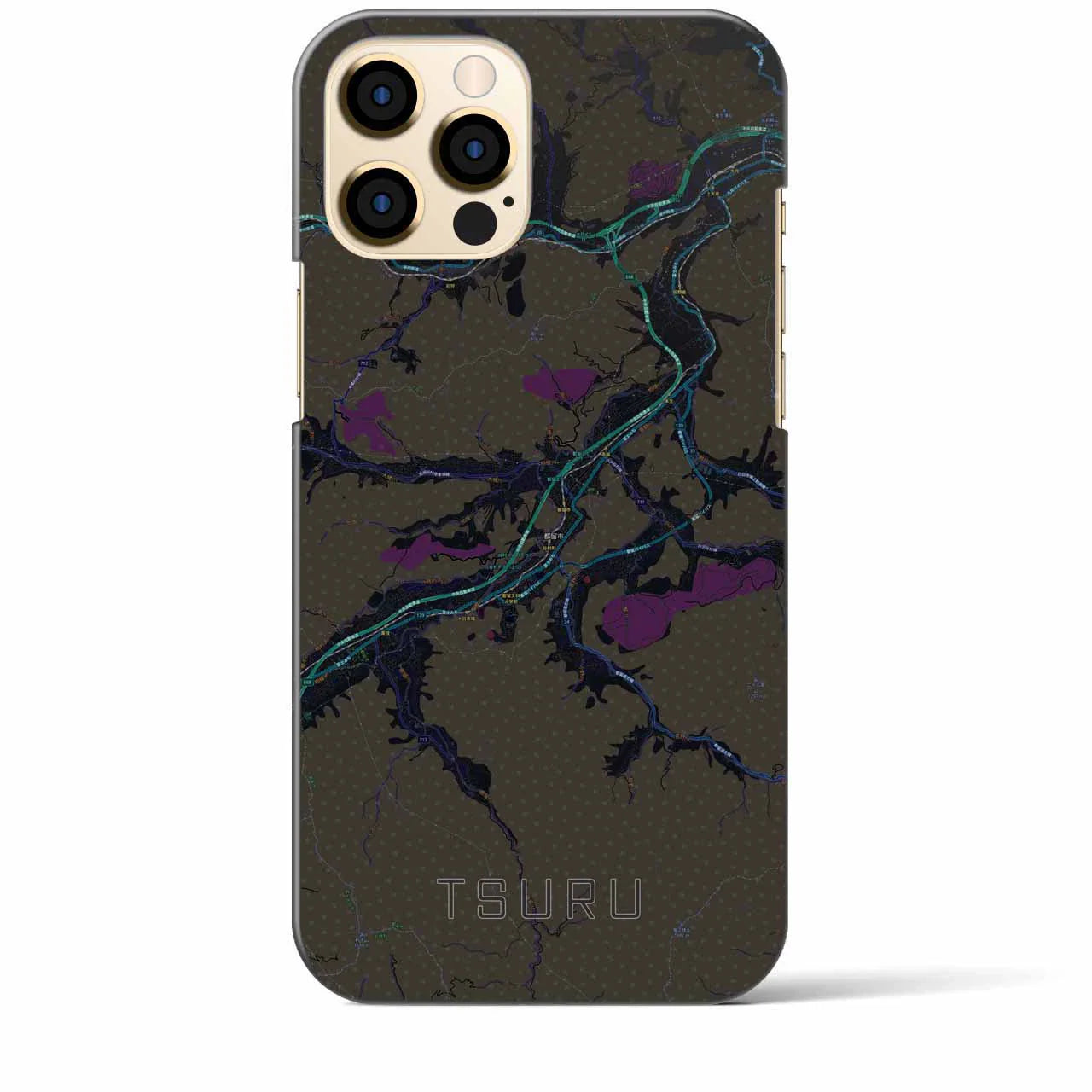 【都留(山梨県)】地図柄iPhoneケース(バックカバータイプ)
