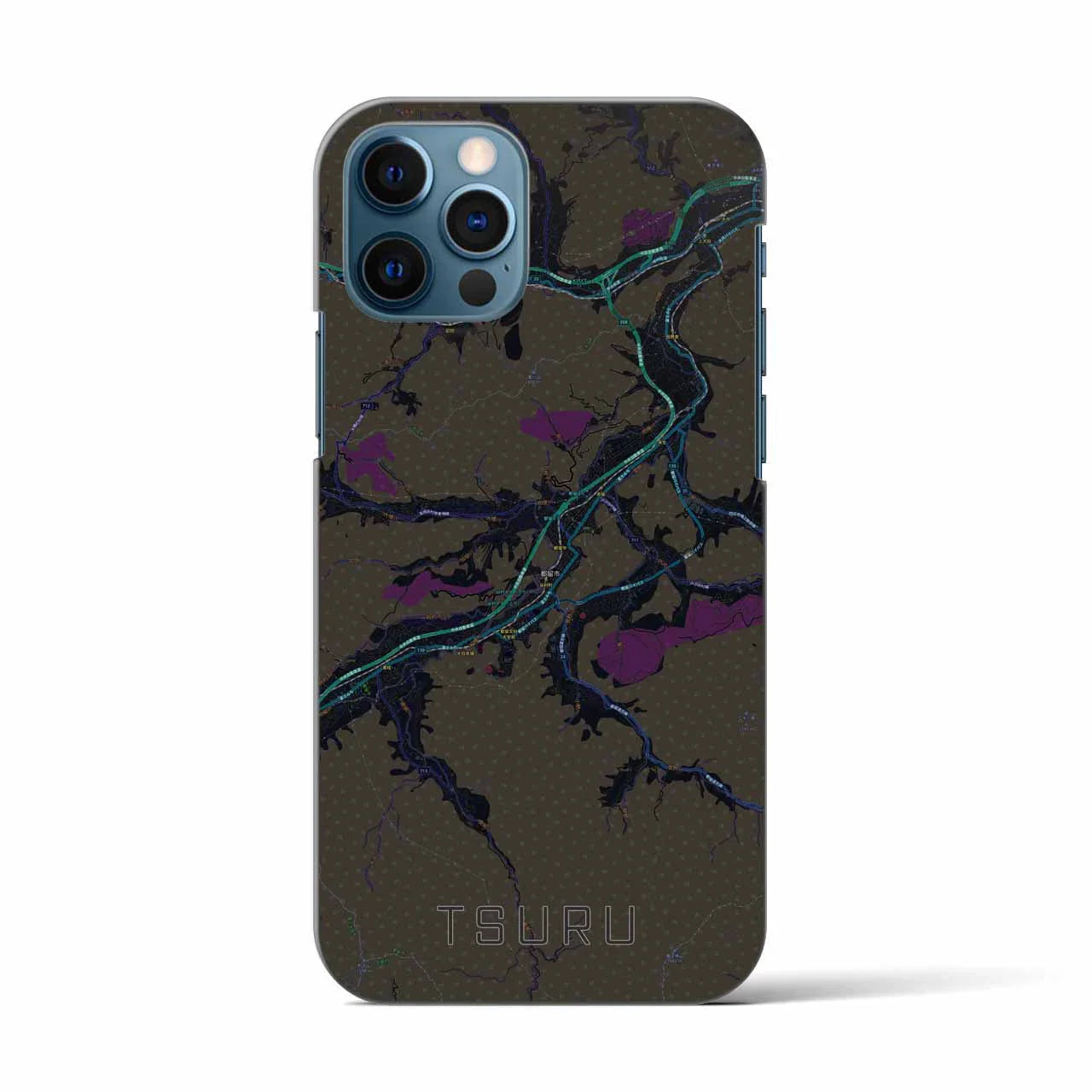 【都留(山梨県)】地図柄iPhoneケース(バックカバータイプ)