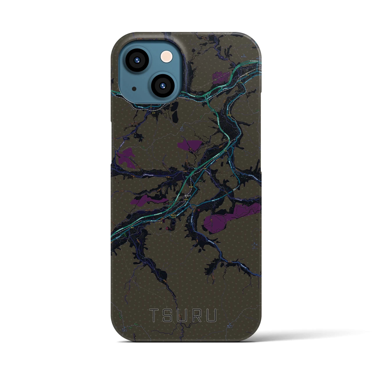 【都留(山梨県)】地図柄iPhoneケース(バックカバータイプ)