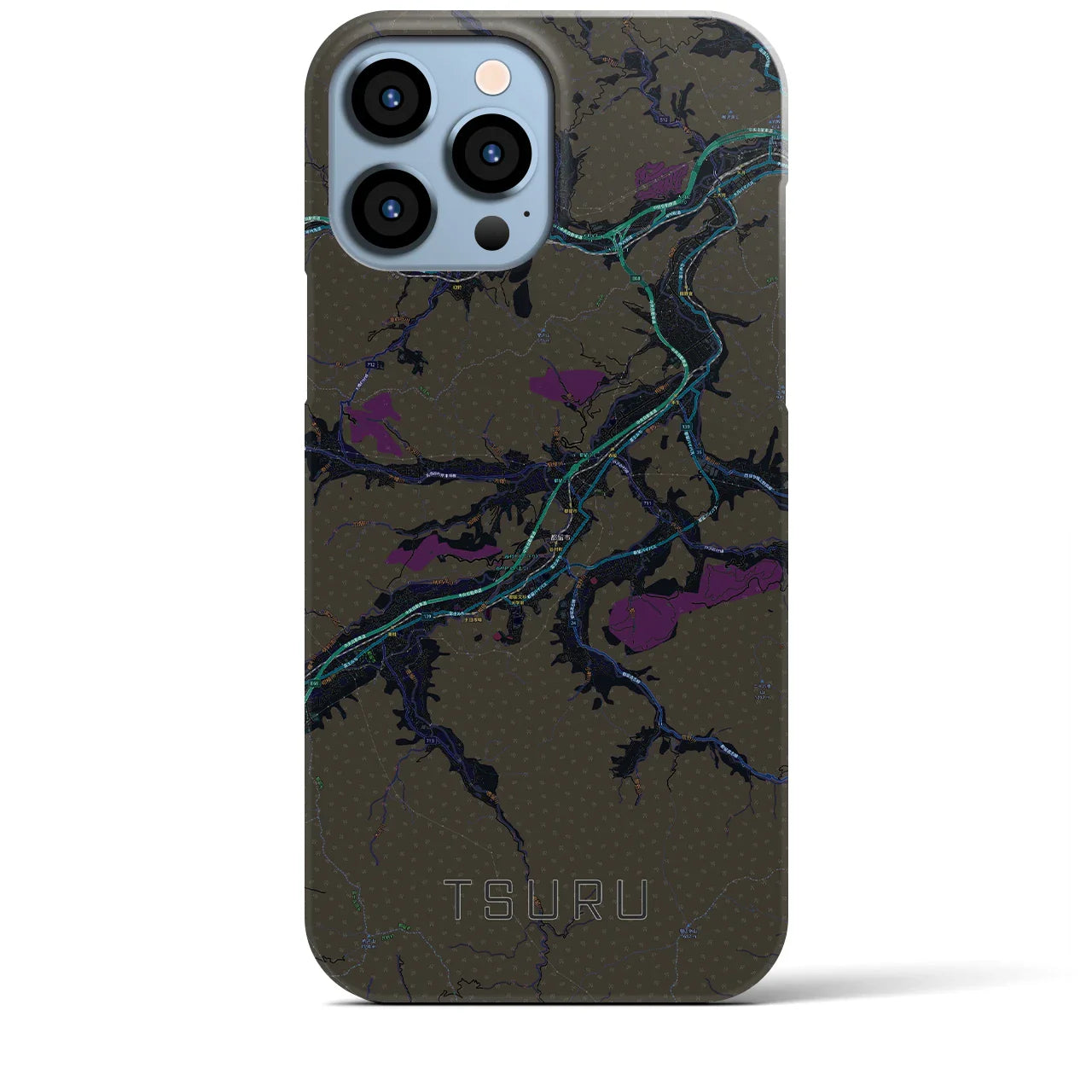 【都留(山梨県)】地図柄iPhoneケース(バックカバータイプ)