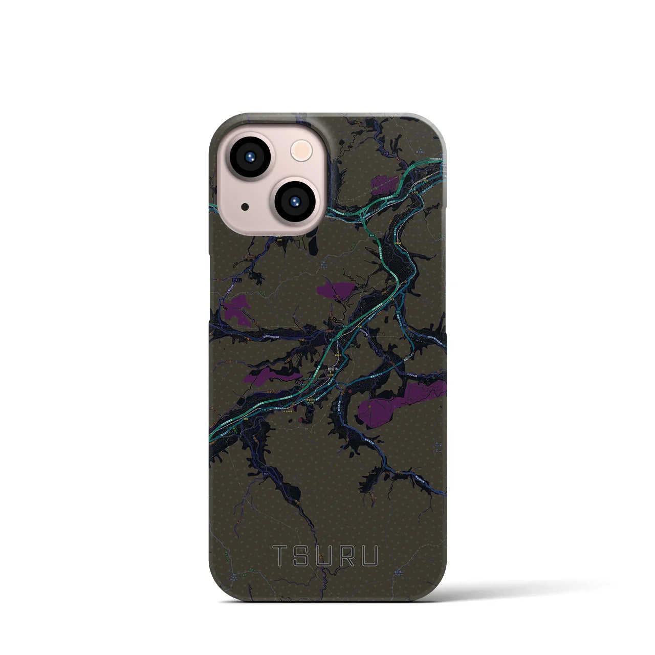【都留(山梨県)】地図柄iPhoneケース(バックカバータイプ)