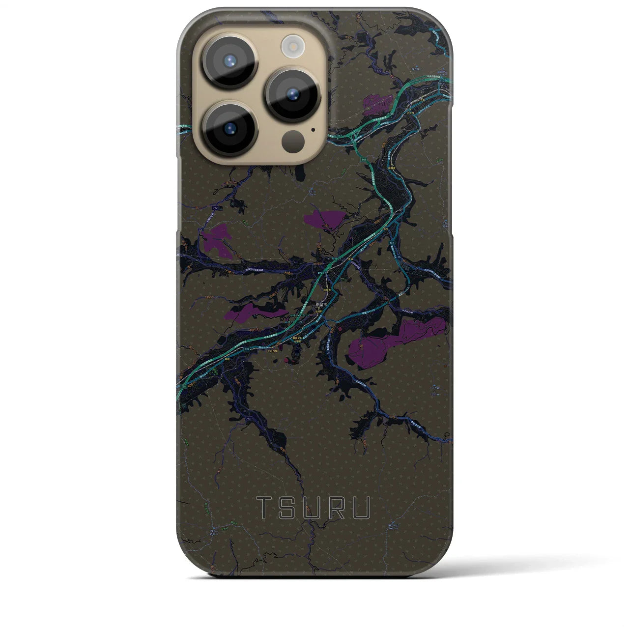 【都留(山梨県)】地図柄iPhoneケース(バックカバータイプ)