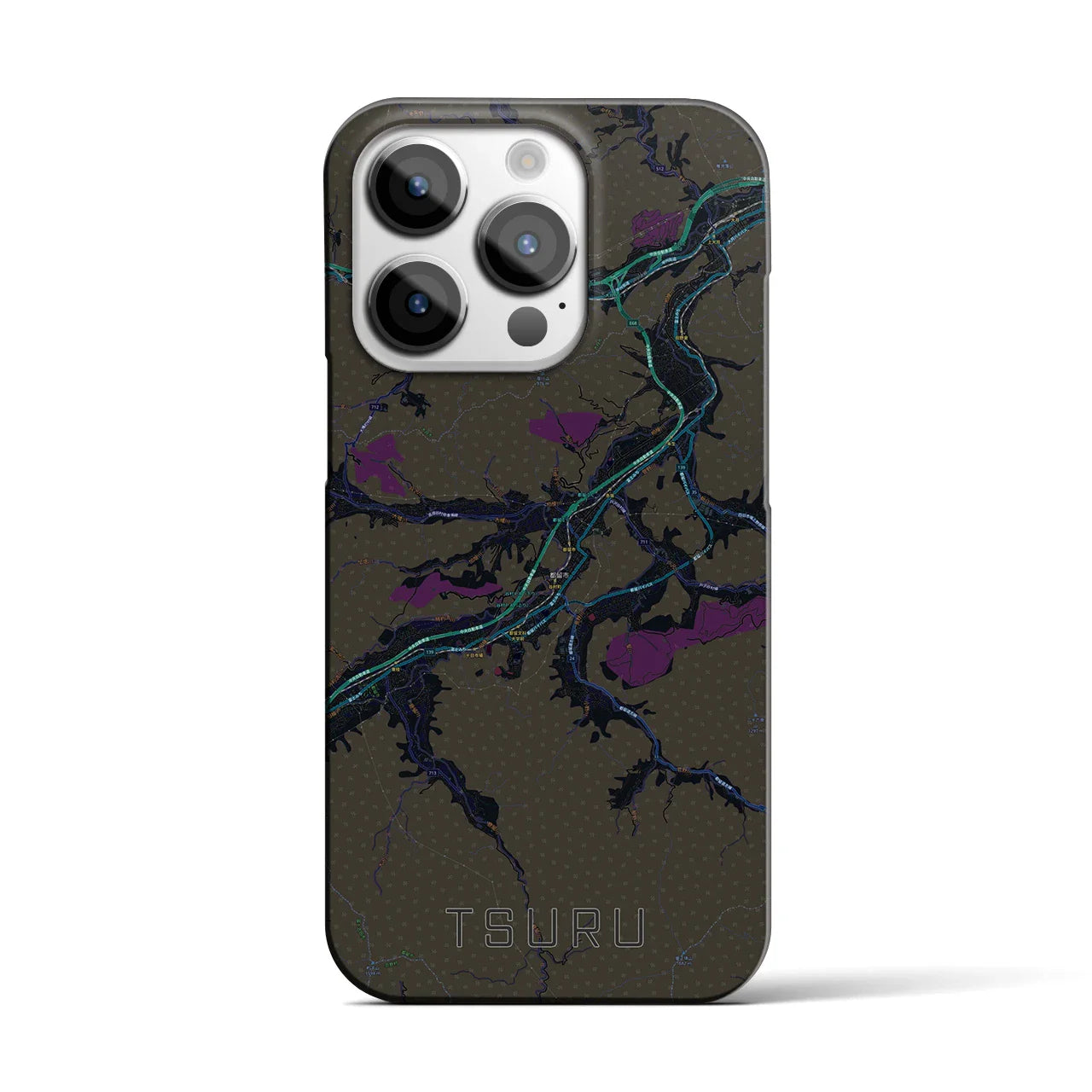 【都留(山梨県)】地図柄iPhoneケース(バックカバータイプ)