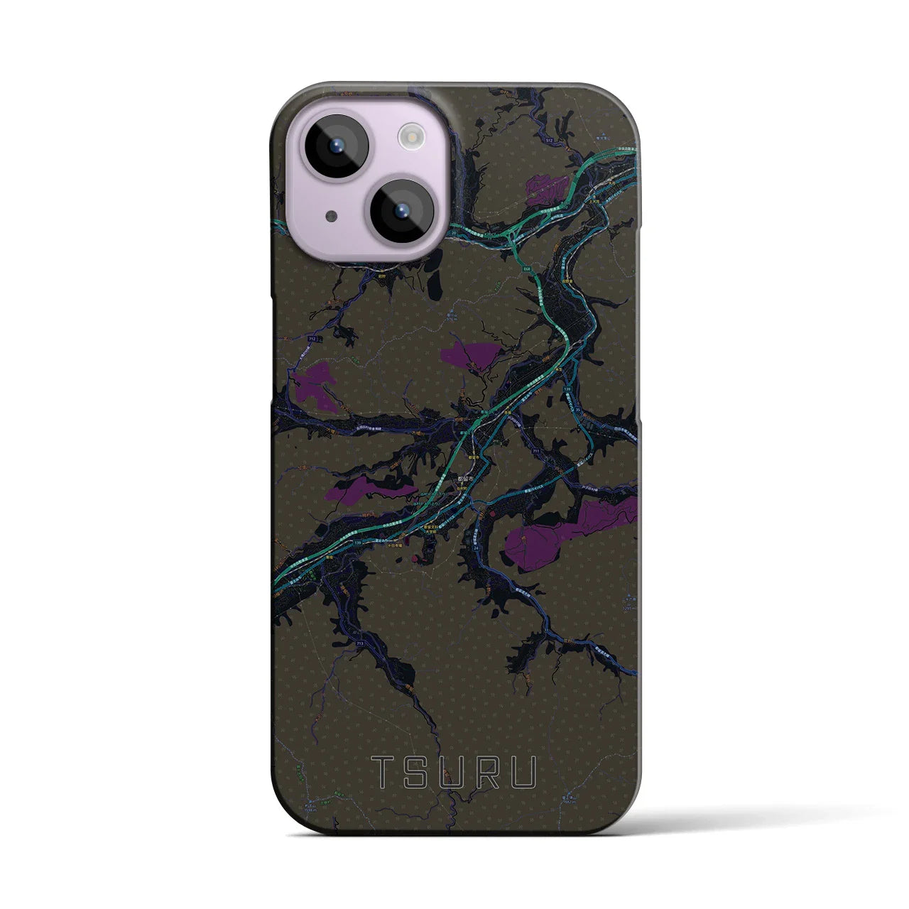 【都留(山梨県)】地図柄iPhoneケース(バックカバータイプ)