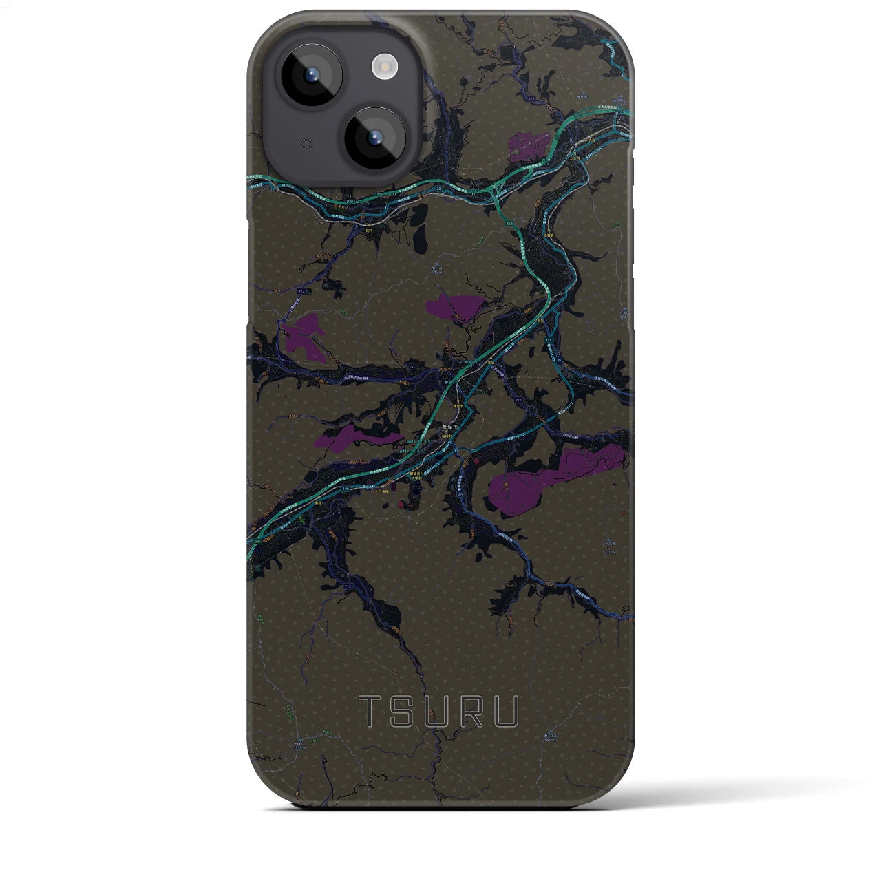 【都留(山梨県)】地図柄iPhoneケース(バックカバータイプ)