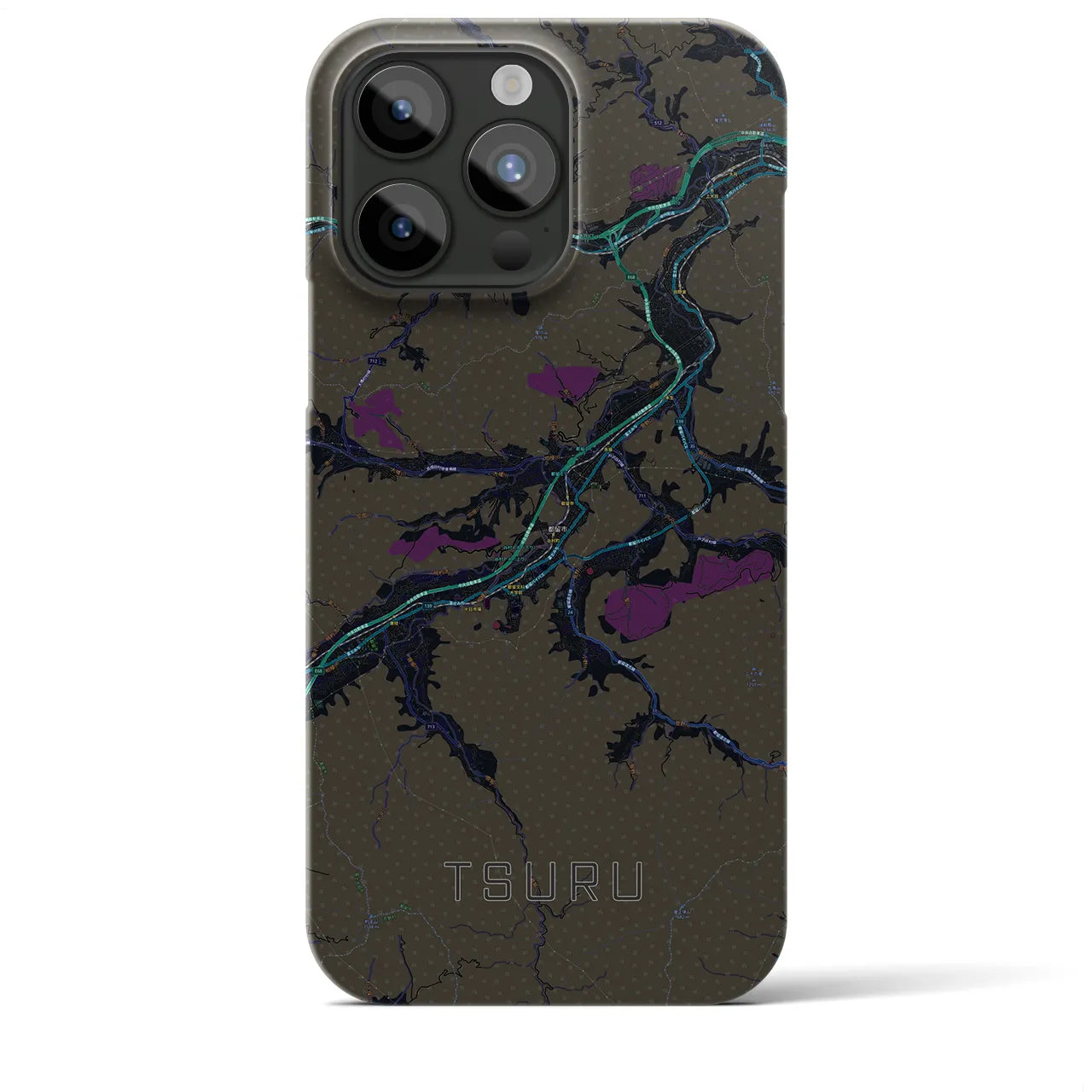 【都留(山梨県)】地図柄iPhoneケース(バックカバータイプ)