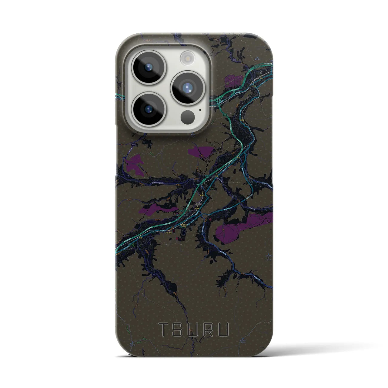 【都留(山梨県)】地図柄iPhoneケース(バックカバータイプ)