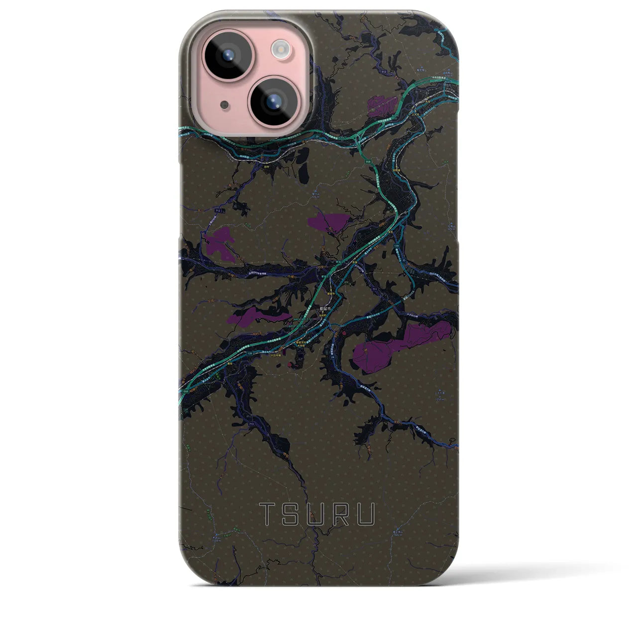 【都留(山梨県)】地図柄iPhoneケース(バックカバータイプ)