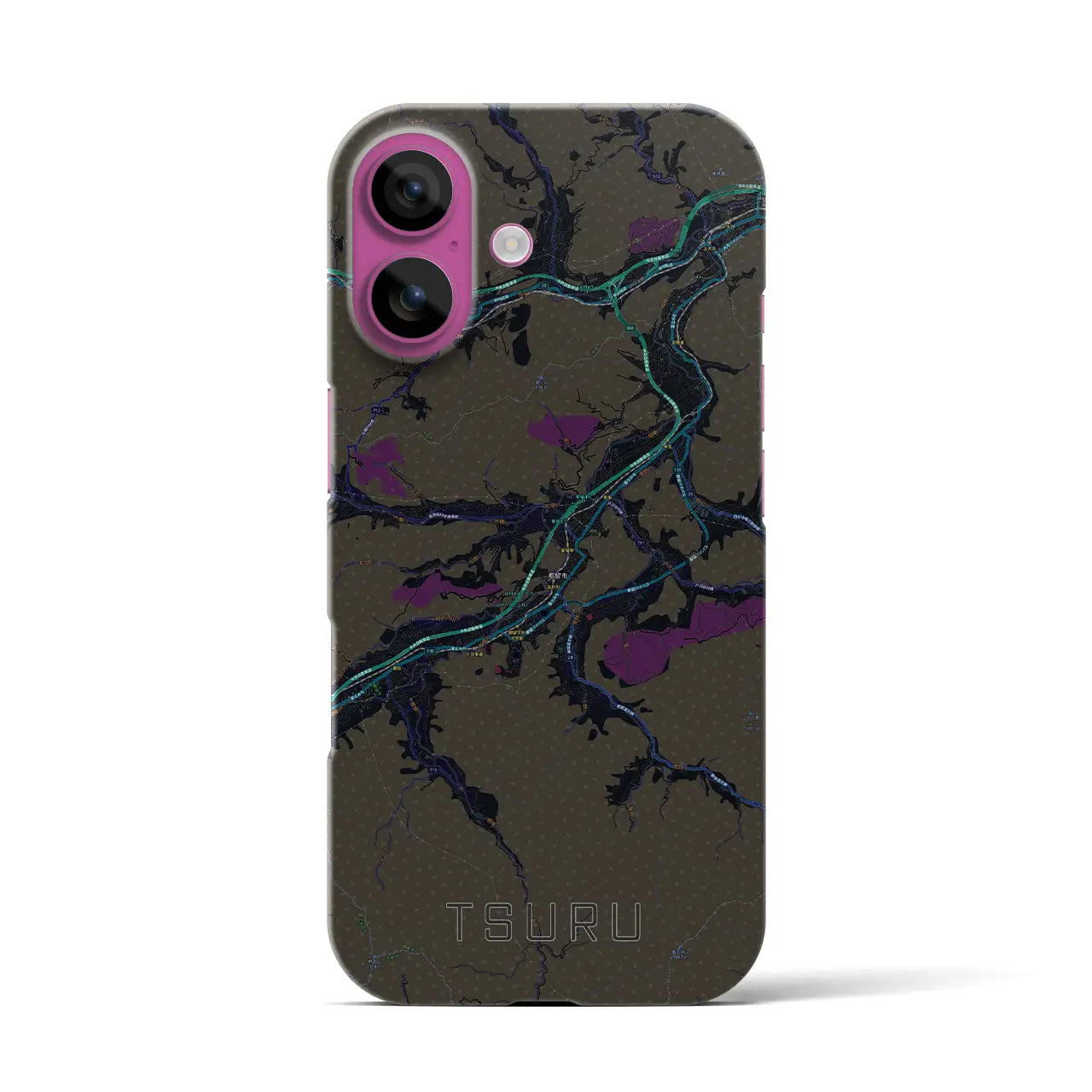 【都留(山梨県)】地図柄iPhoneケース(バックカバータイプ)