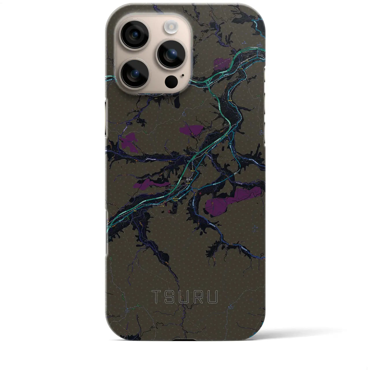【都留(山梨県)】地図柄iPhoneケース(バックカバータイプ)