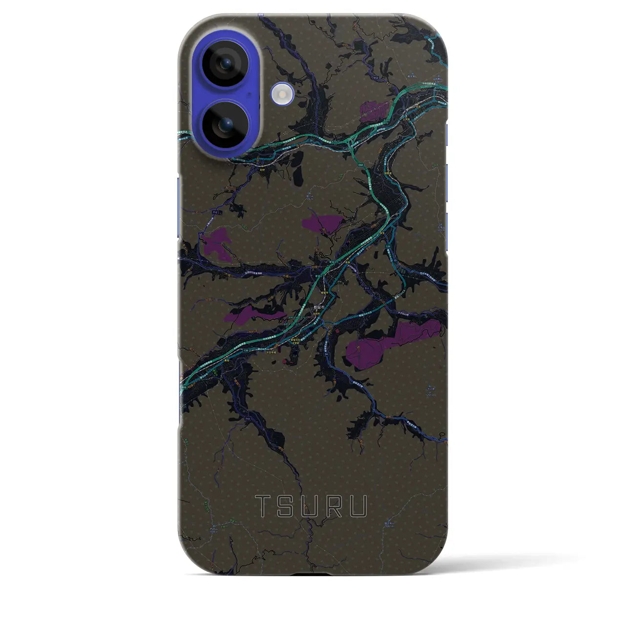 【都留(山梨県)】地図柄iPhoneケース(バックカバータイプ)