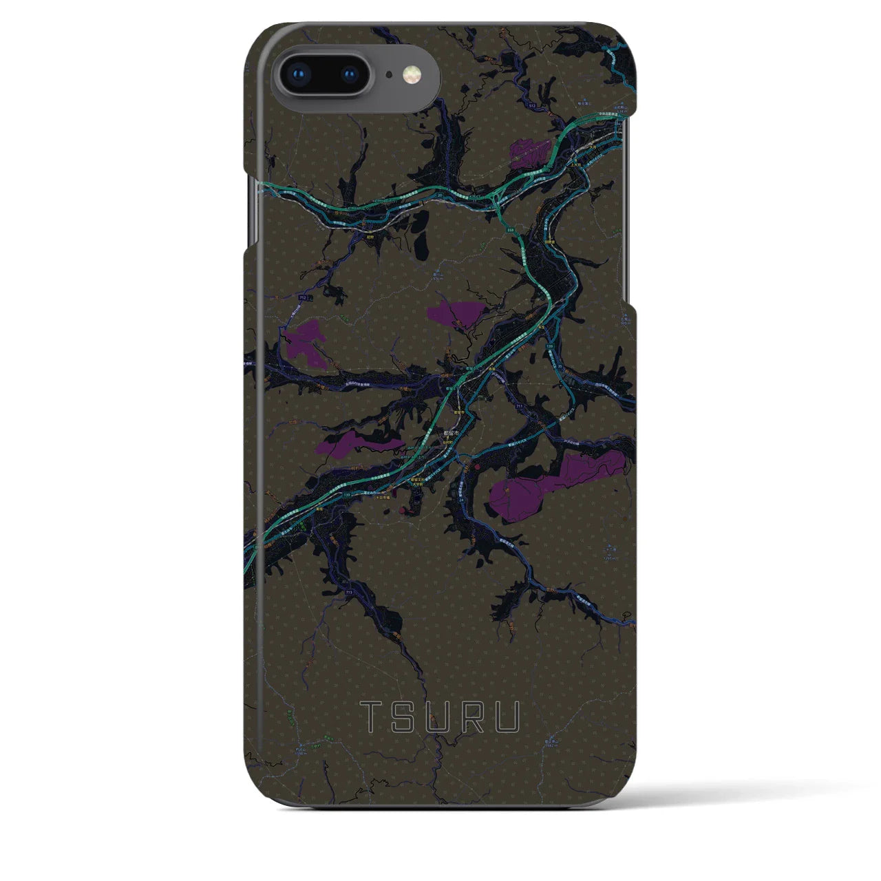 【都留(山梨県)】地図柄iPhoneケース(バックカバータイプ)