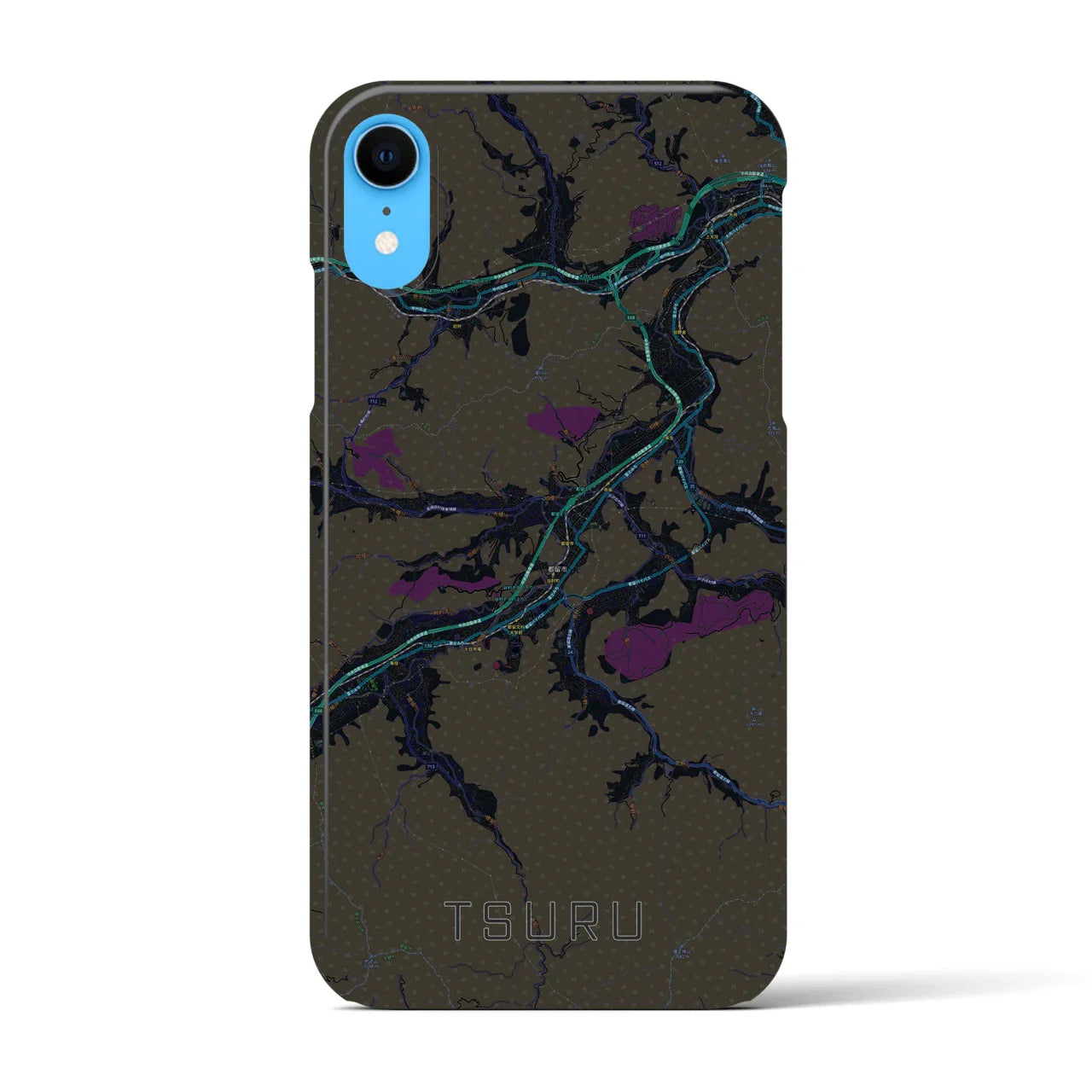 【都留(山梨県)】地図柄iPhoneケース(バックカバータイプ)
