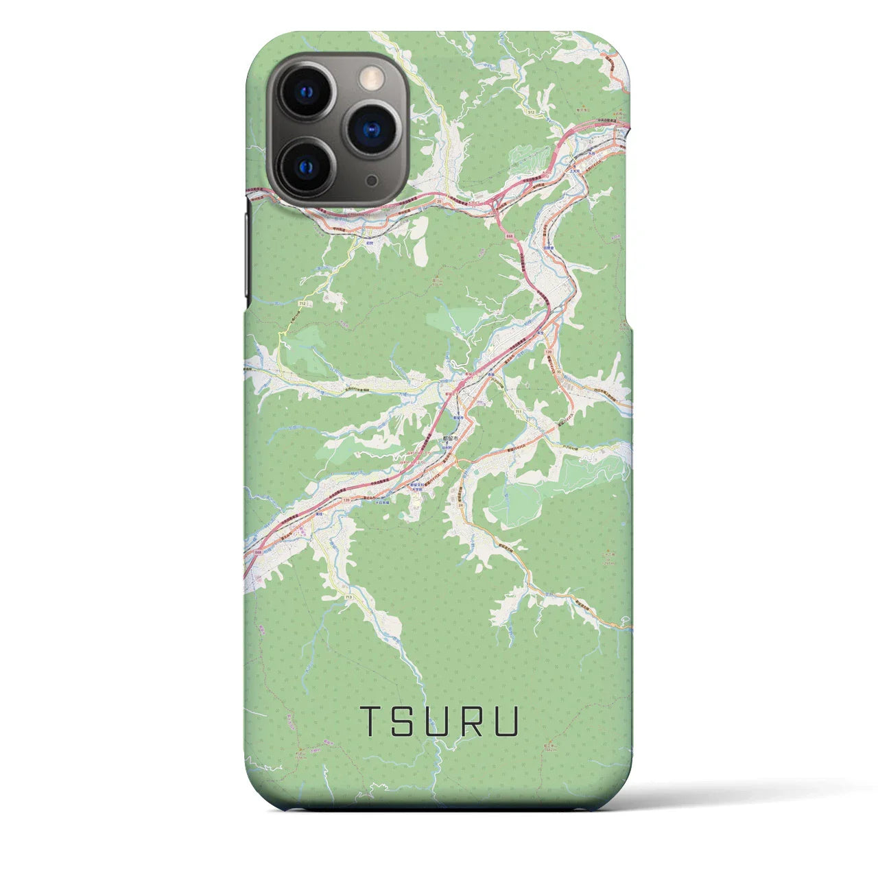 【都留(山梨県)】地図柄iPhoneケース(バックカバータイプ)