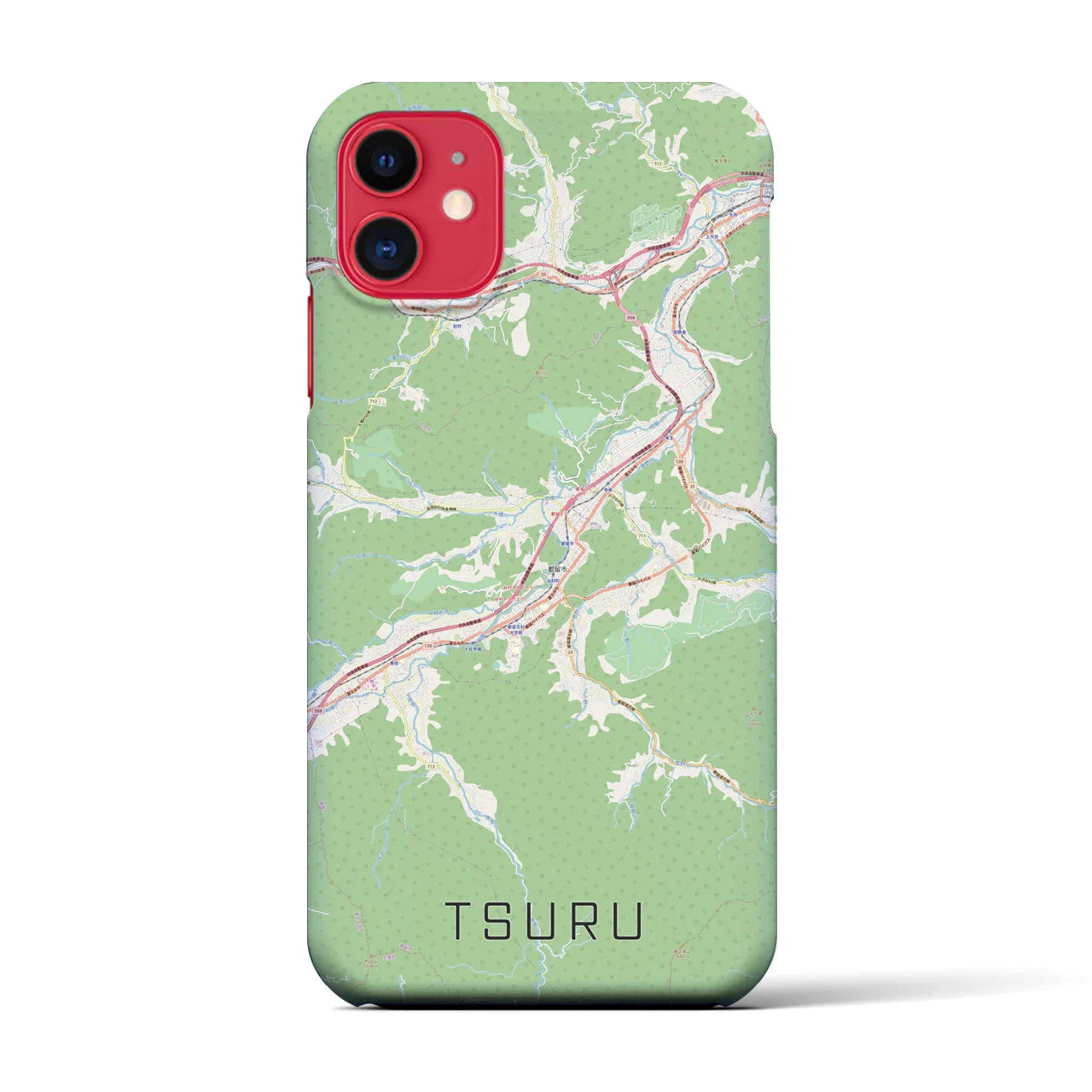 【都留(山梨県)】地図柄iPhoneケース(バックカバータイプ)