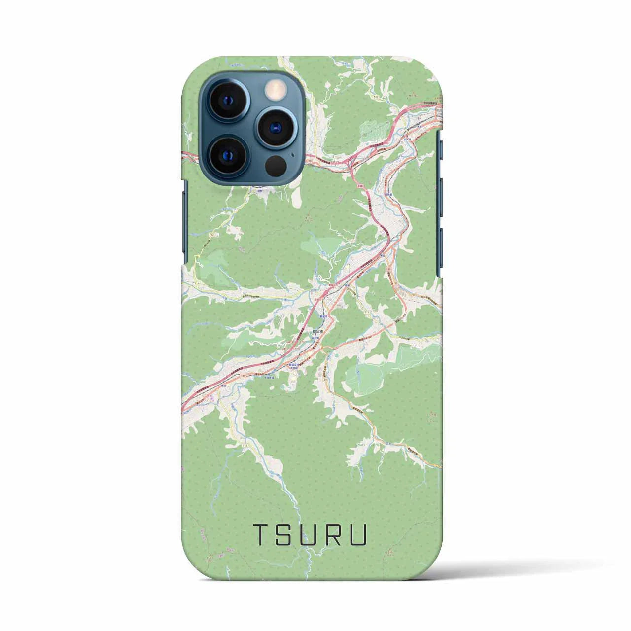 【都留(山梨県)】地図柄iPhoneケース(バックカバータイプ)