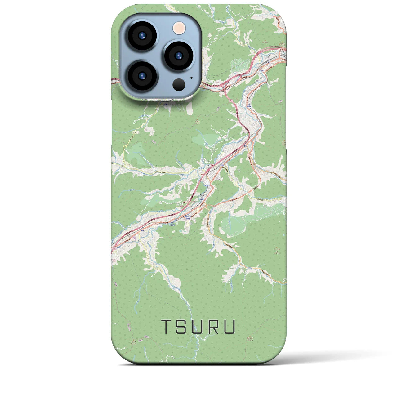 【都留(山梨県)】地図柄iPhoneケース(バックカバータイプ)