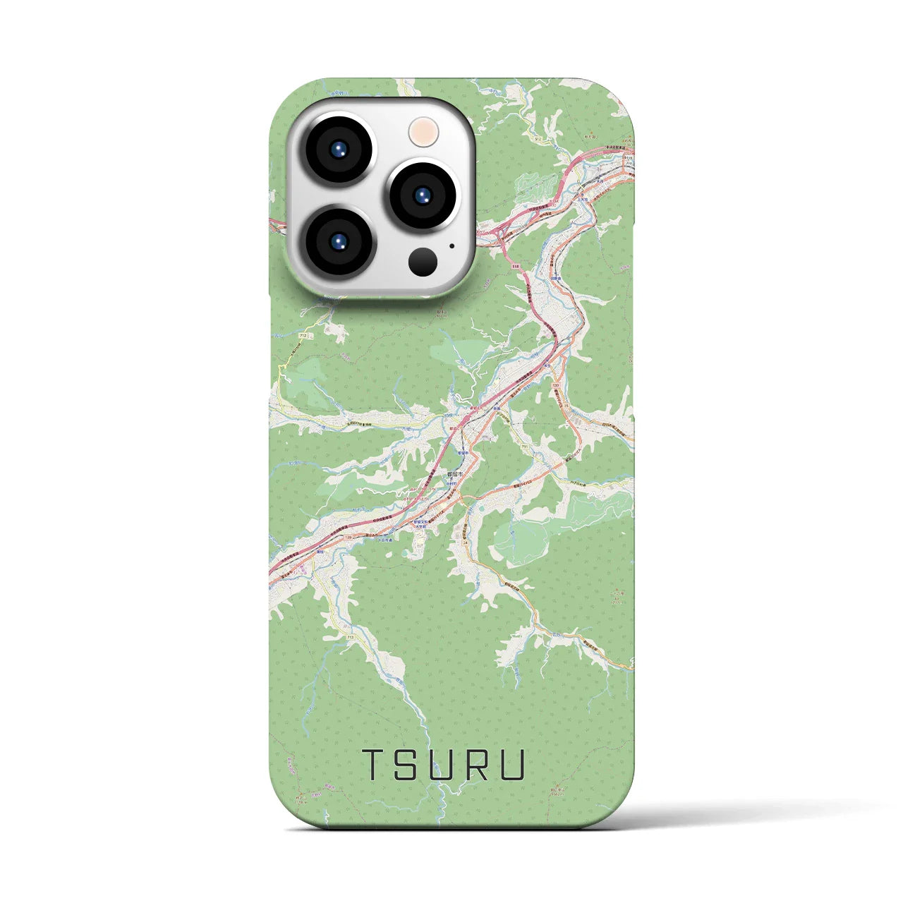 【都留(山梨県)】地図柄iPhoneケース(バックカバータイプ)