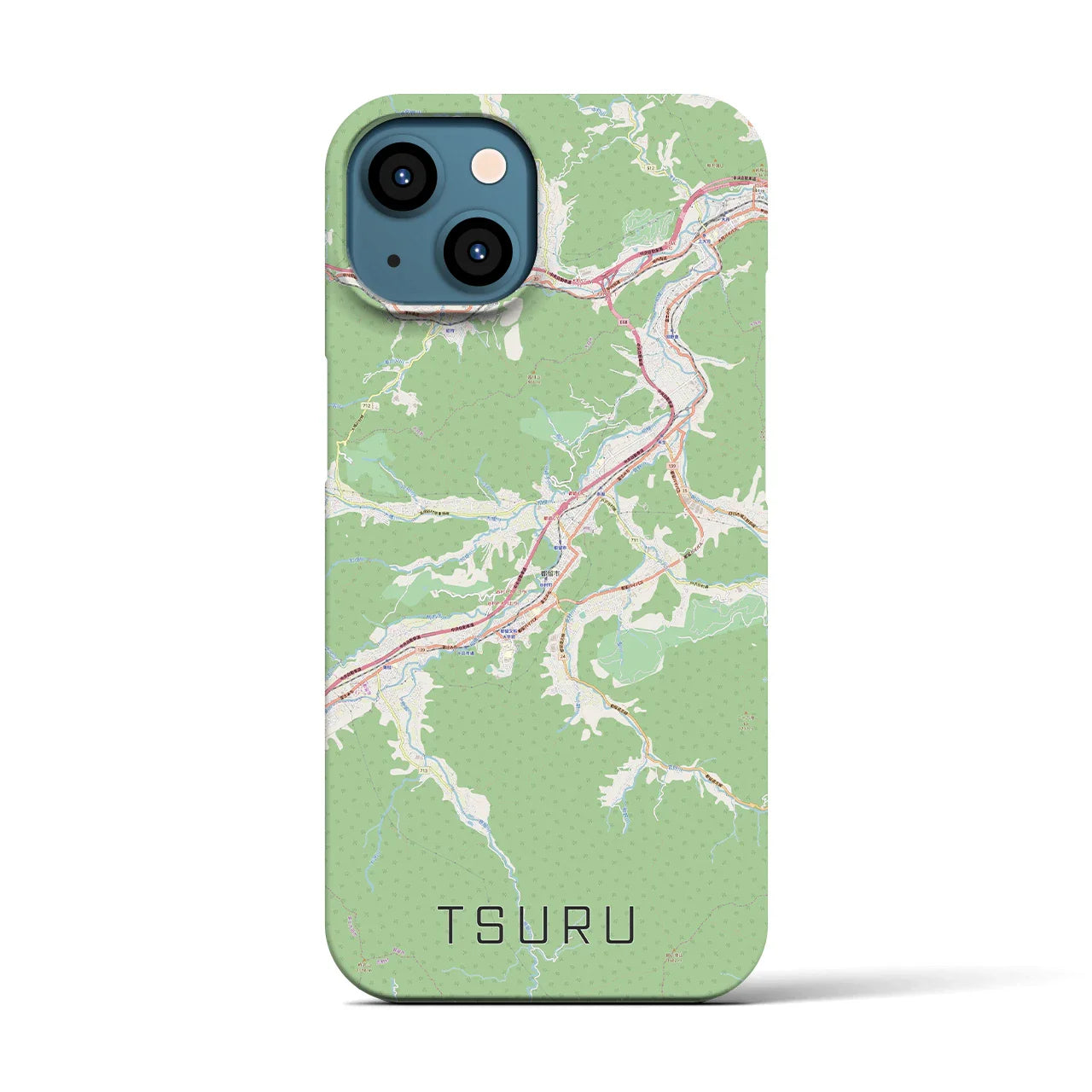 【都留(山梨県)】地図柄iPhoneケース(バックカバータイプ)