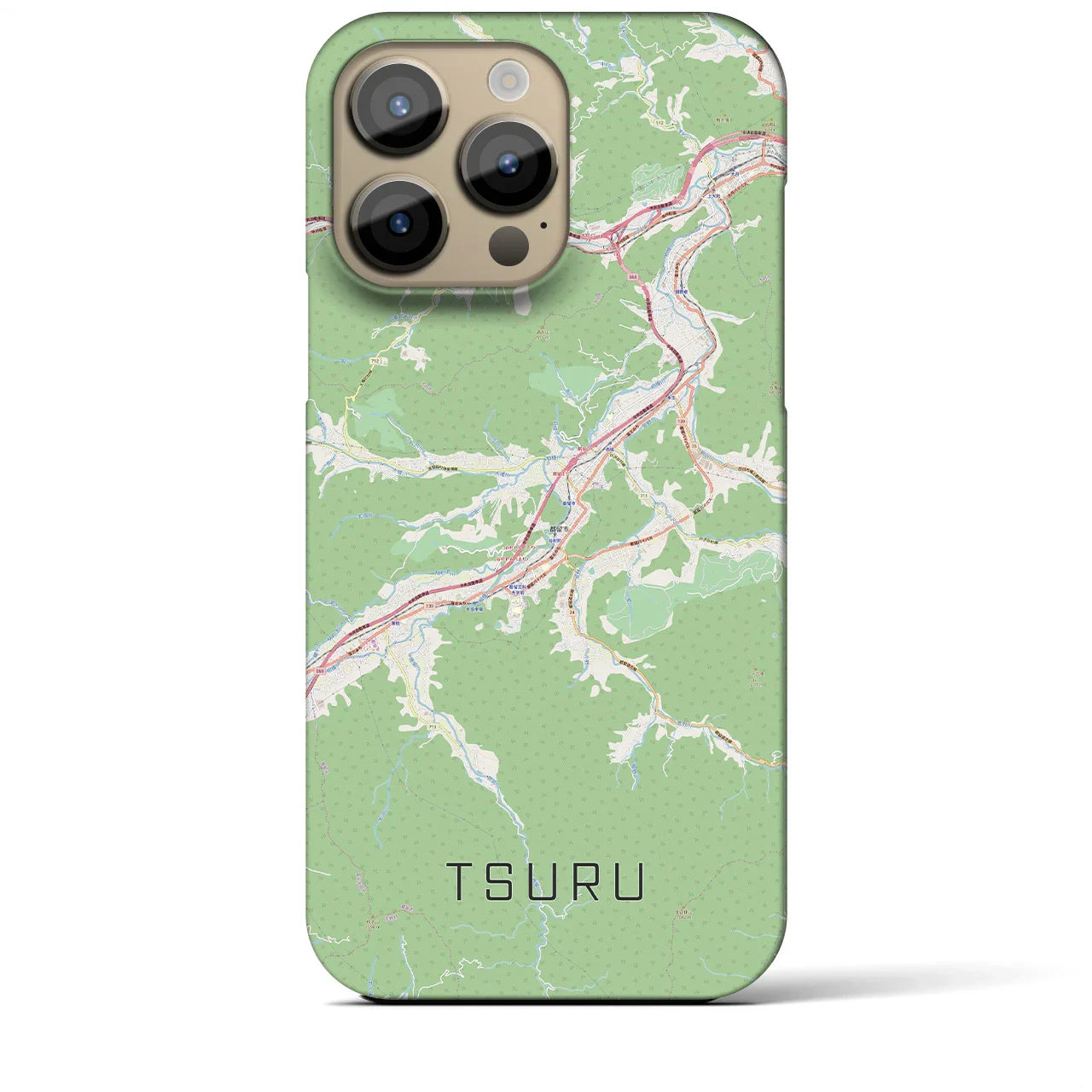 【都留(山梨県)】地図柄iPhoneケース(バックカバータイプ)