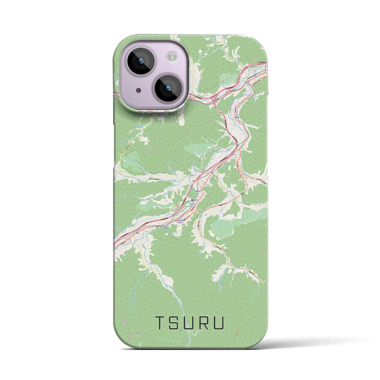 【都留(山梨県)】地図柄iPhoneケース(バックカバータイプ)