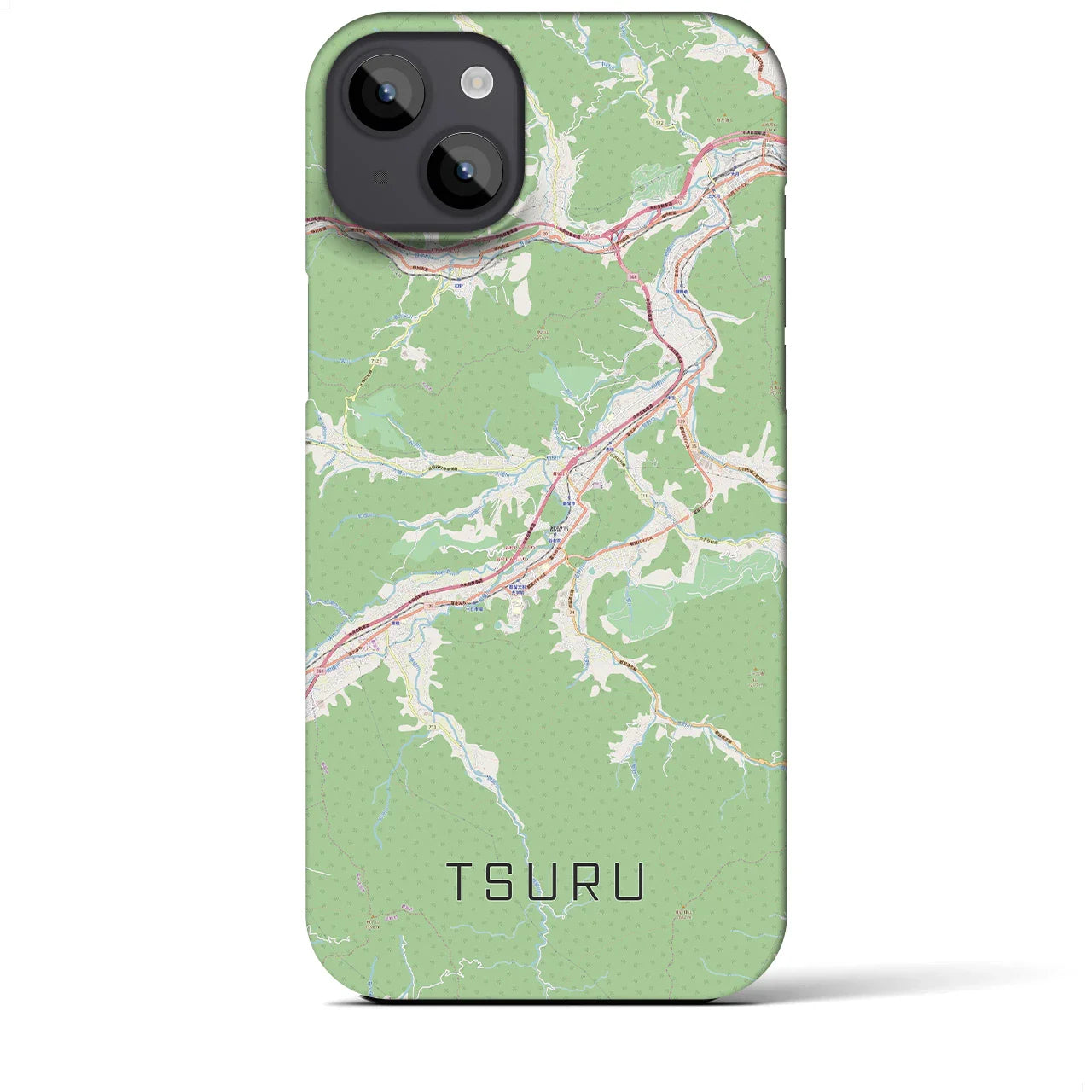 【都留(山梨県)】地図柄iPhoneケース(バックカバータイプ)