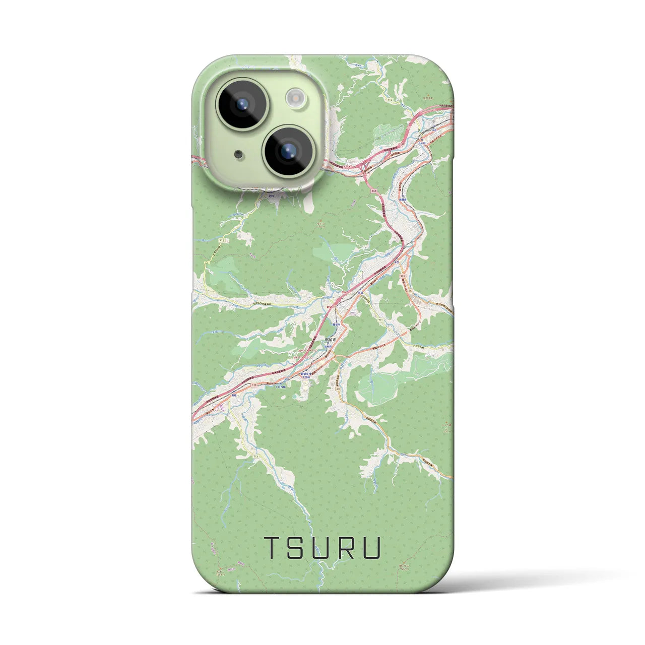 【都留(山梨県)】地図柄iPhoneケース(バックカバータイプ)