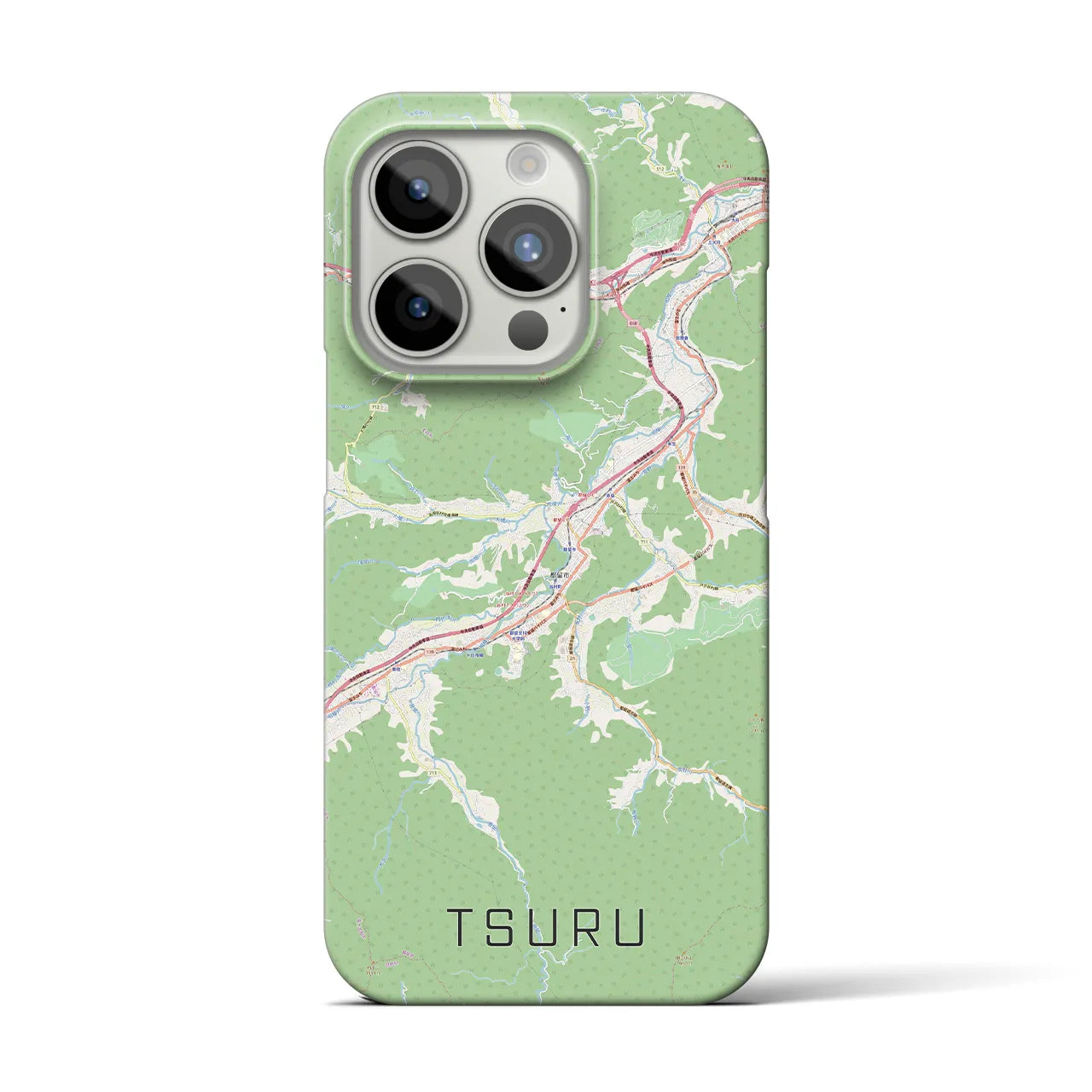 【都留(山梨県)】地図柄iPhoneケース(バックカバータイプ)