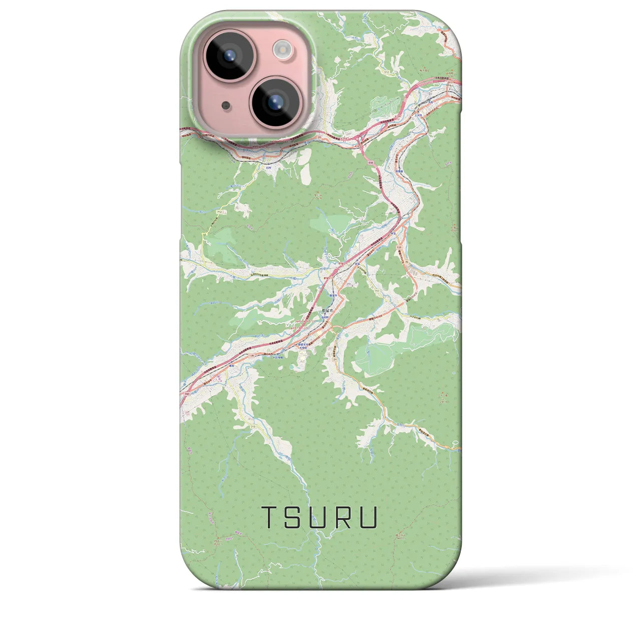 【都留(山梨県)】地図柄iPhoneケース(バックカバータイプ)