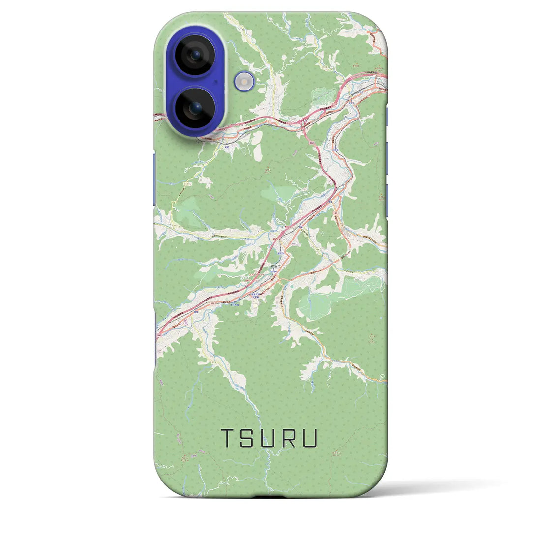 【都留(山梨県)】地図柄iPhoneケース(バックカバータイプ)ナチュラル・iPhone 16 Pro Max 用