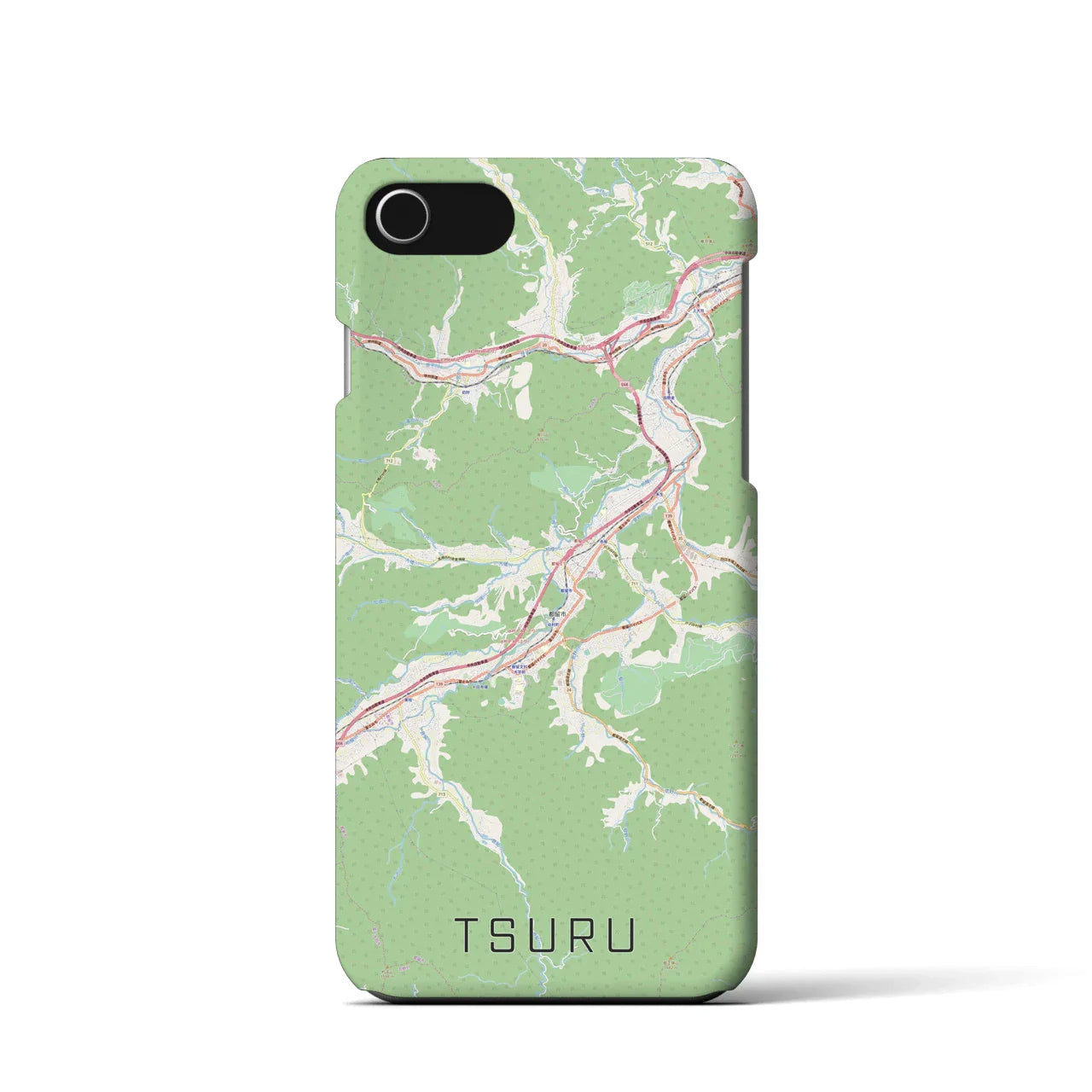 【都留(山梨県)】地図柄iPhoneケース(バックカバータイプ)