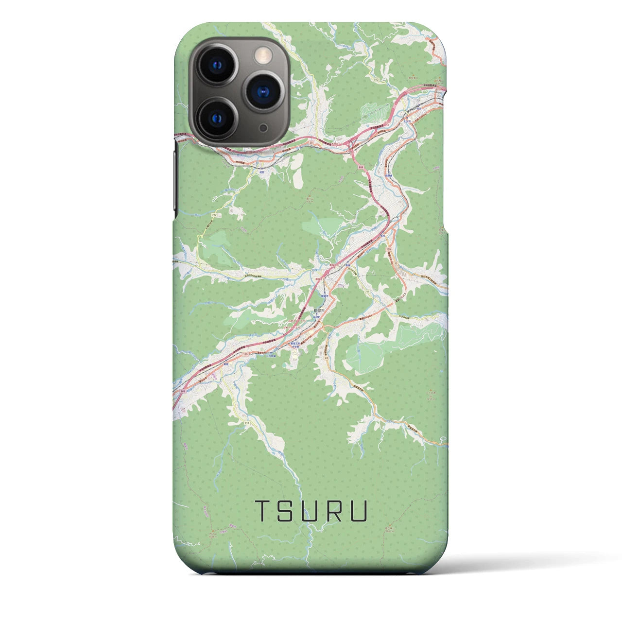 【都留(山梨県)】地図柄iPhoneケース(バックカバータイプ)