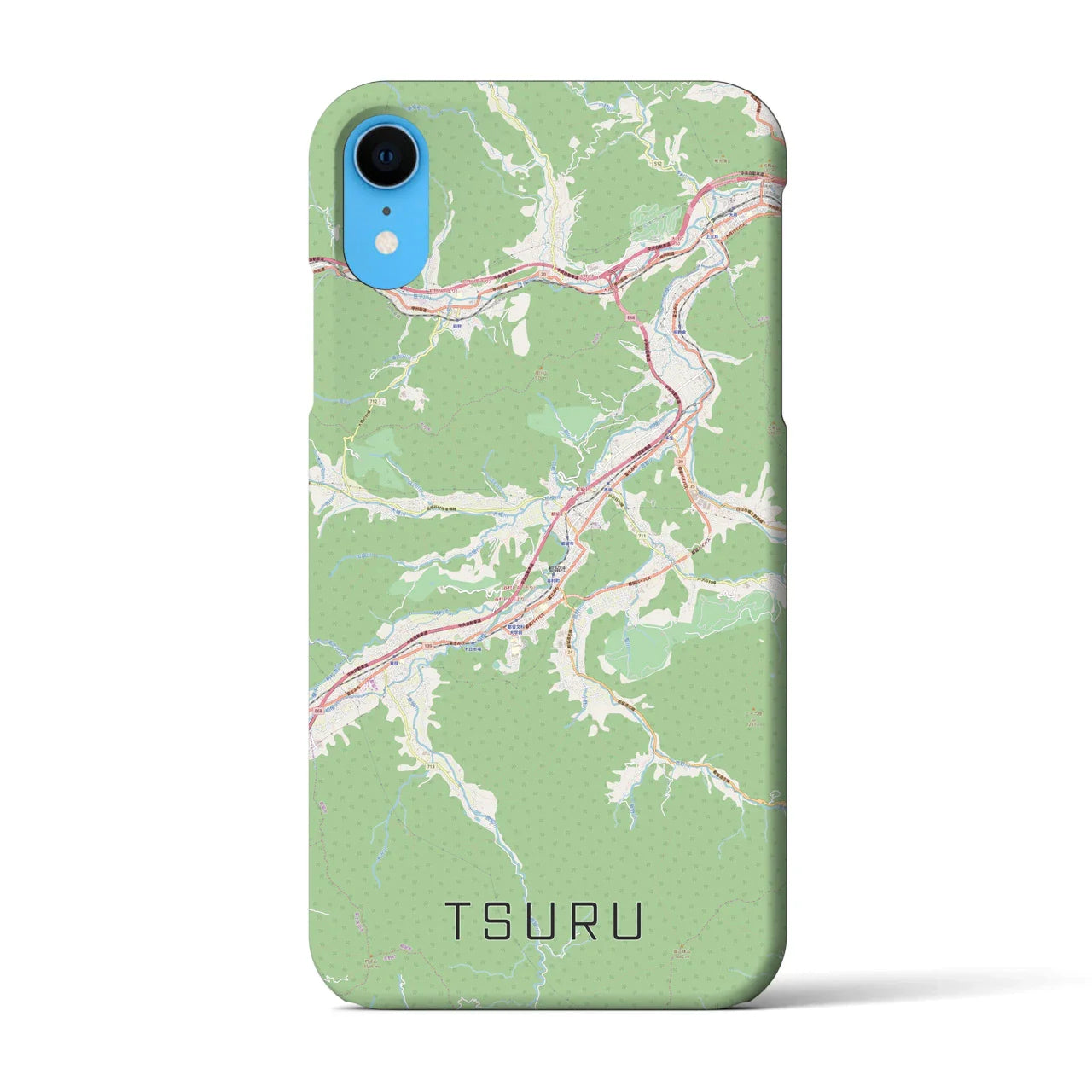 【都留(山梨県)】地図柄iPhoneケース(バックカバータイプ)