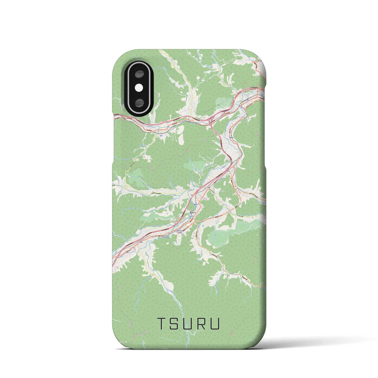 【都留(山梨県)】地図柄iPhoneケース(バックカバータイプ)