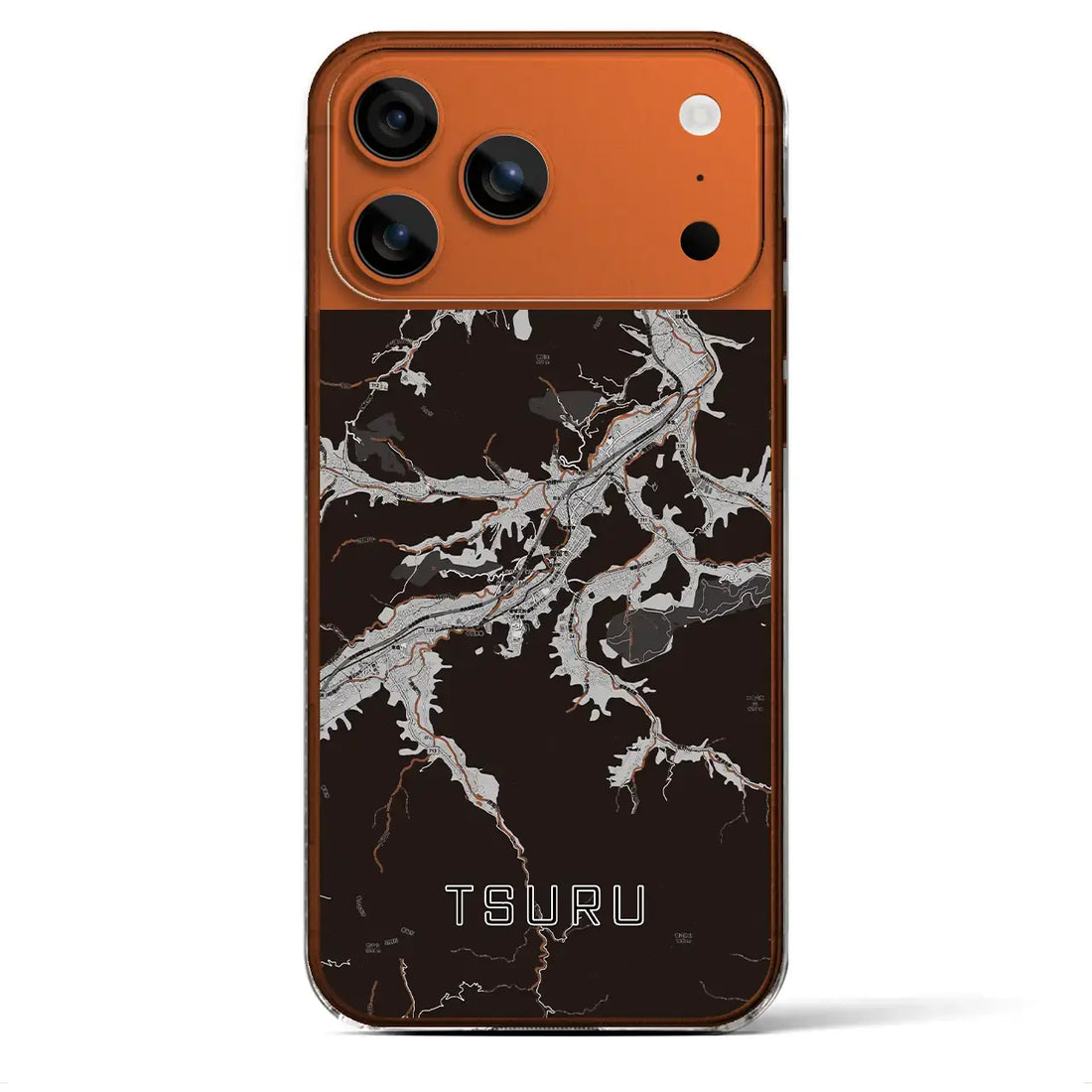 【都留(山梨県)】地図柄iPhoneケース(クリアタイプ)