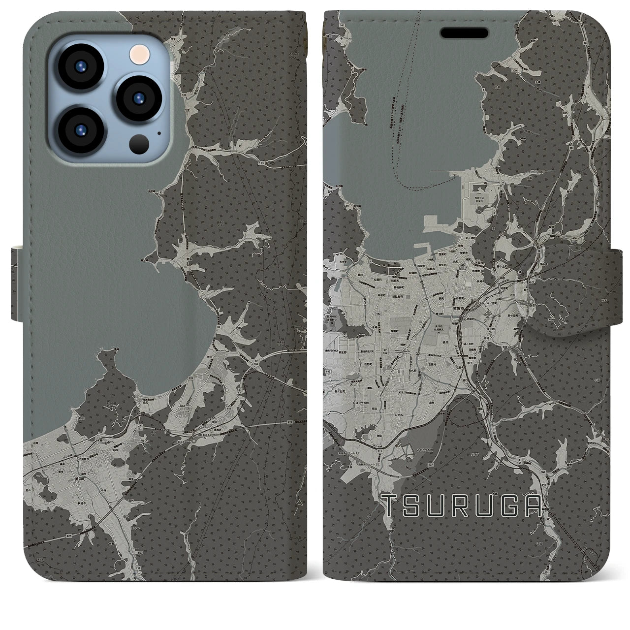 【敦賀(福井県)】地図柄iPhoneケース(手帳タイプ)